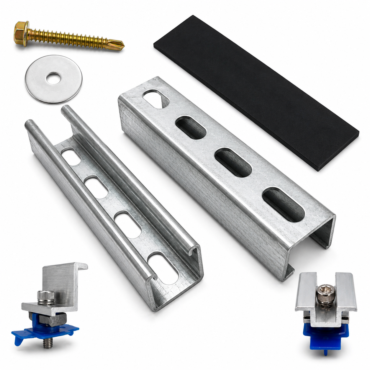 6 Solar Panel Mini Rail Mounting Kit